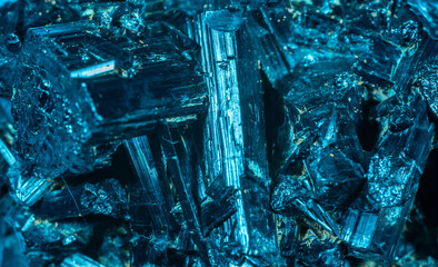 Aquamarine crystal mineral stone. Gems. Mineral crystals in the natural environment. Texture of...