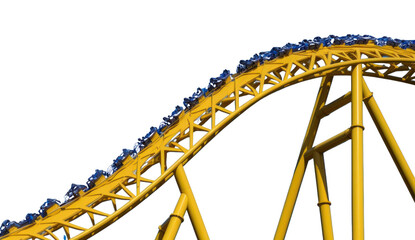 Obraz premium High contrast Roller coaster roller coaster bridge fun.