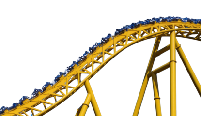 High contrast Roller coaster roller coaster bridge fun.