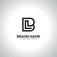 Fototapeta premium BL LB Abstract Unique Letter Logo Design. Initial Vector Symbol.