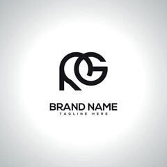 RG GR Abstract Unique Letter Logo Design. Initial Vector Symbol.