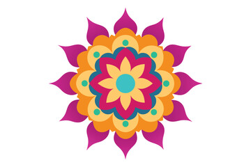 Colorful mandala in hand drawn style