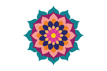 Colorful mandala in hand drawn style