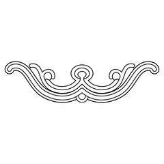 Fototapeta premium Ornate decorative element. Vintage frame or vignette. Medieval old Russian folk style. Black and white linear silhouette.