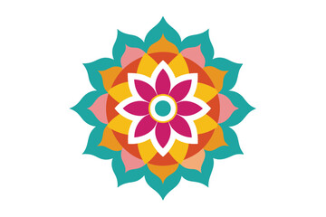 Colorful mandala in hand drawn style