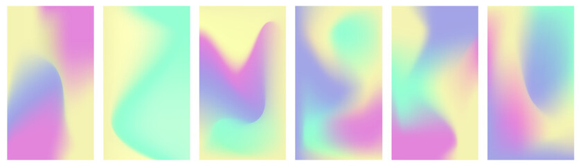 fuccia purple pink yellow rainbow soft purple teal yellow green gradient pastel colors sof curves and design in vector mesh