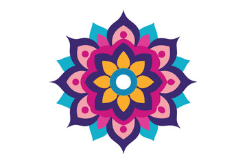 Colorful mandala in hand drawn style