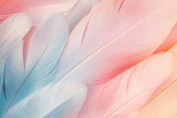 pastel colour feather abstract background , ai