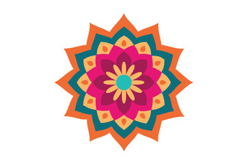 Colorful mandala in hand drawn style