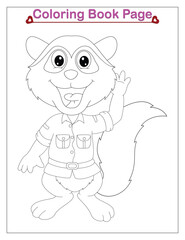 cute animals coloring page for kids