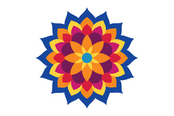 Colorful mandala in hand drawn style