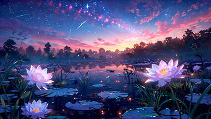Fototapeta premium Viral anime nature wallpaper in 4K quality