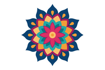 Colorful mandala in hand drawn style