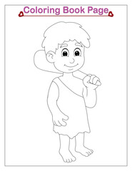 cute boy coloring page for kids
