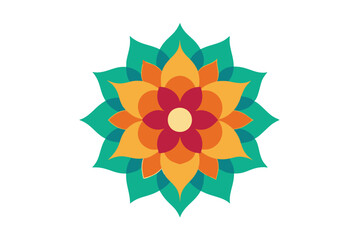 Colorful mandala in hand drawn style