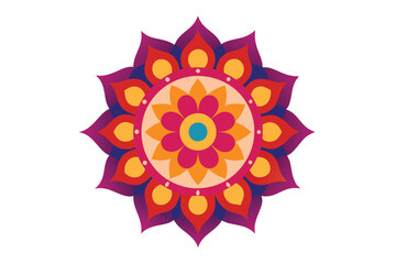 Colorful mandala in hand drawn style