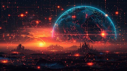 Futuristic design with sleek patterns, balanced visuals, and engaging elements, perfect for creating a stylish and impactful background with a contemporary edge. high resolution Illustration, in the