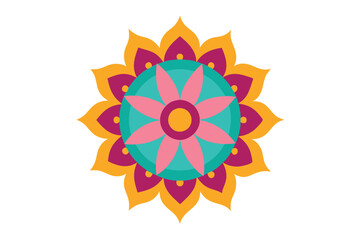 Colorful mandala in hand drawn style