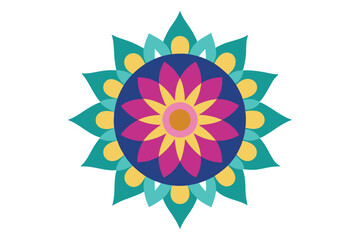 Colorful mandala in hand drawn style