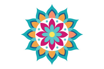 Colorful mandala in hand drawn style