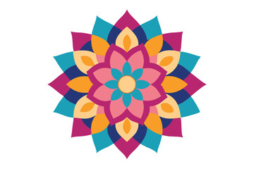 Colorful mandala in hand drawn style