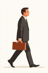A confident businessperson with briefcase in professional attire