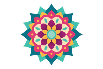 Colorful mandala in hand drawn style