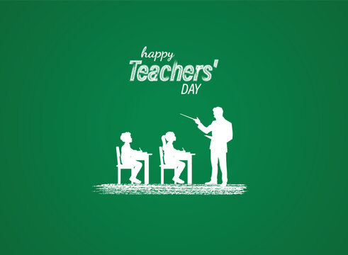 Happy Teacher's day concept vector illustration background. Creative teacher's day vector education concept.