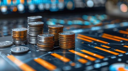 Analytics and valuation design with emphasis on IPOs, mergers, and acquisitions, perfect for professional visuals focused on investment and financial decision-making. high resolution Illustration, in
