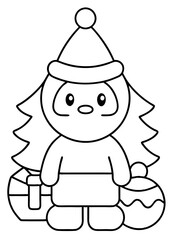 Merry Christmas with ornaments design vector art illustration