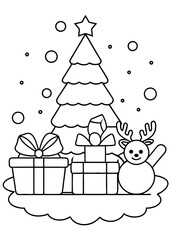 Merry Christmas with ornaments design vector art illustration
