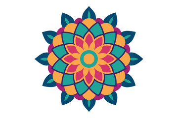 Colorful mandala in hand drawn style