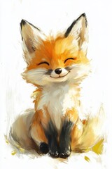 Obraz premium Charming fox with fluffy tail in serene portrait