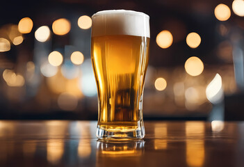 glass of beer on counter