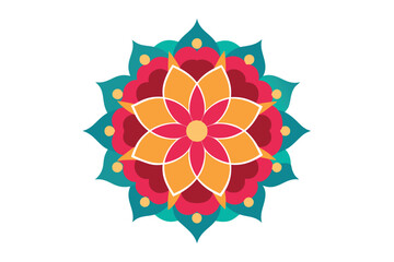 Colorful mandala in hand drawn style