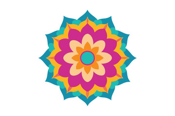 Colorful mandala in hand drawn style