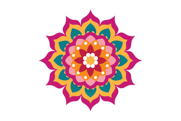 Colorful mandala in hand drawn style