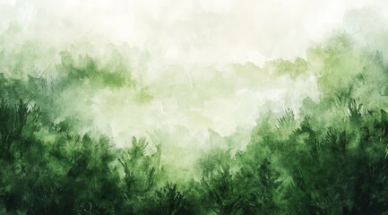 Fototapeta premium A tranquil, serene misty forest landscape that beautifully evokes feelings of tranquility and natural beauty