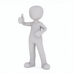 3D rendered figure with a thumbs-up gesture implying approval or satisfaction.