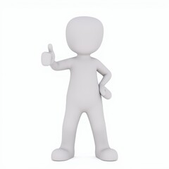 3D figure giving a thumbs-up gesture with a white background.