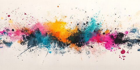 Fototapeta premium A vibrant and lively mix of bright pink, blue, and orange creates a dynamic and visually engaging abstract artwork, making it an ideal choice for contemporary decor and various modern design themes
