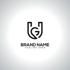 UG GU Minimal Unique Letter Logo Design. Initial Vector Symbol. © TMkhan