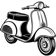 vintage 1 scooty bike vector illustration