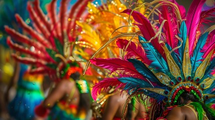 Dancers at the Rio Carnival flaunt vibrant costumes in an electrifying samba parade!