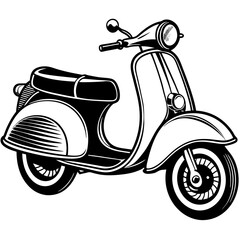 vintage 1 scooty bike vector illustration