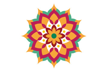 Colorful mandala in hand drawn style