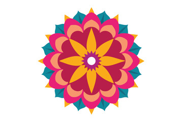 Colorful mandala in hand drawn style