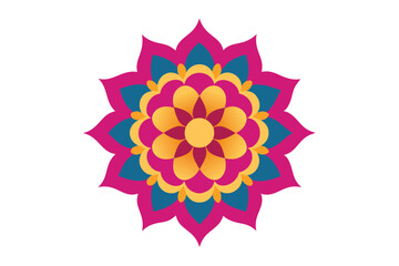 Colorful mandala in hand drawn style