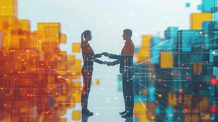 Partnership and networking concept with elements of negotiation, productivity, and business growth, ideal for creating visuals on successful collaborations and entrepreneurial success. high