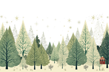 Fototapeta premium PNG Winter forest border, transparent background